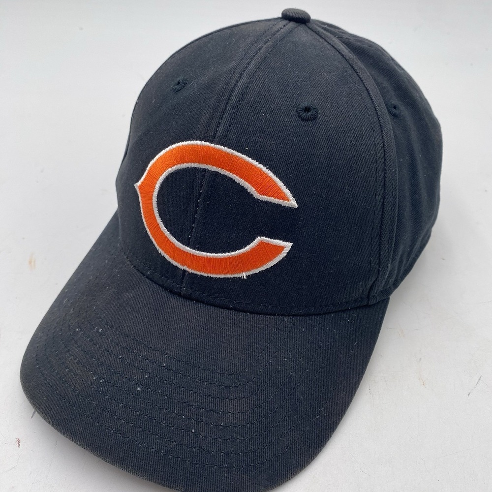 Chicago Bears Hat Large Logo Blue Team NFL Strapback Adjustable MVP Cleaned